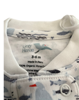 Organic Pima Baby Footie Pajamas - Happy Heron Print Organic Pajamas Gray Heron