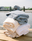 Snow All-Season Organic Muslin Oversized Throw Blanket Organic Cotton Muslin Blanket Gray Heron