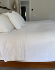 Dye-Free Natural All-Season Organic Muslin King Blanket Adult Organic Cotton Muslin Blanket Gray Heron