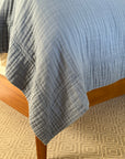 Lake All-Season Organic Muslin King Blanket Adult Organic Cotton Muslin Blanket Gray Heron