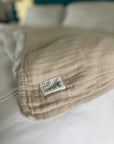 Oat Summer-Weight Organic Muslin King Blanket Adult Organic Cotton Muslin Blanket Gray Heron