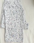 Men's Organic Pima Cotton Pajama Pants - Happy Heron Print Gray Heron S