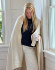 HAPPY ORGANIC COTTON MUSLIN ALL-SEASON OVERSIZED THROW BLANKET (66" x 84") - Gray Heron