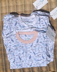 Organic Pima Toddler Pajamas - Happy Heron Print Gray Heron