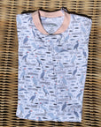 Organic Pima Baby Footie Pajamas - Happy Heron Print Organic Pajamas Gray Heron 0-3 months Petal