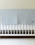 Organic Muslin All-Season Mini Blanket - Mist 8 Layer Muslin Baby Blanket Gray Heron