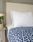 Whimsy All-Season Queen Blanket with 5" inch White Border Organic Cotton Muslin Blanket Gray Heron