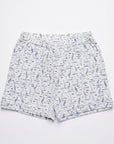 Organic Pima Shortie Pajamas in Heron Print - Gray Heron