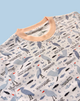 Organic Pima Toddler Pajamas - Happy Heron Print Gray Heron Petal 12-18 months