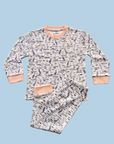 Organic Pima Toddler Pajamas - Happy Heron Print Gray Heron