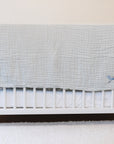 Glacial Sage All-Season Organic Muslin Mini Blanket 8 Layer Muslin Baby Blanket Gray Heron