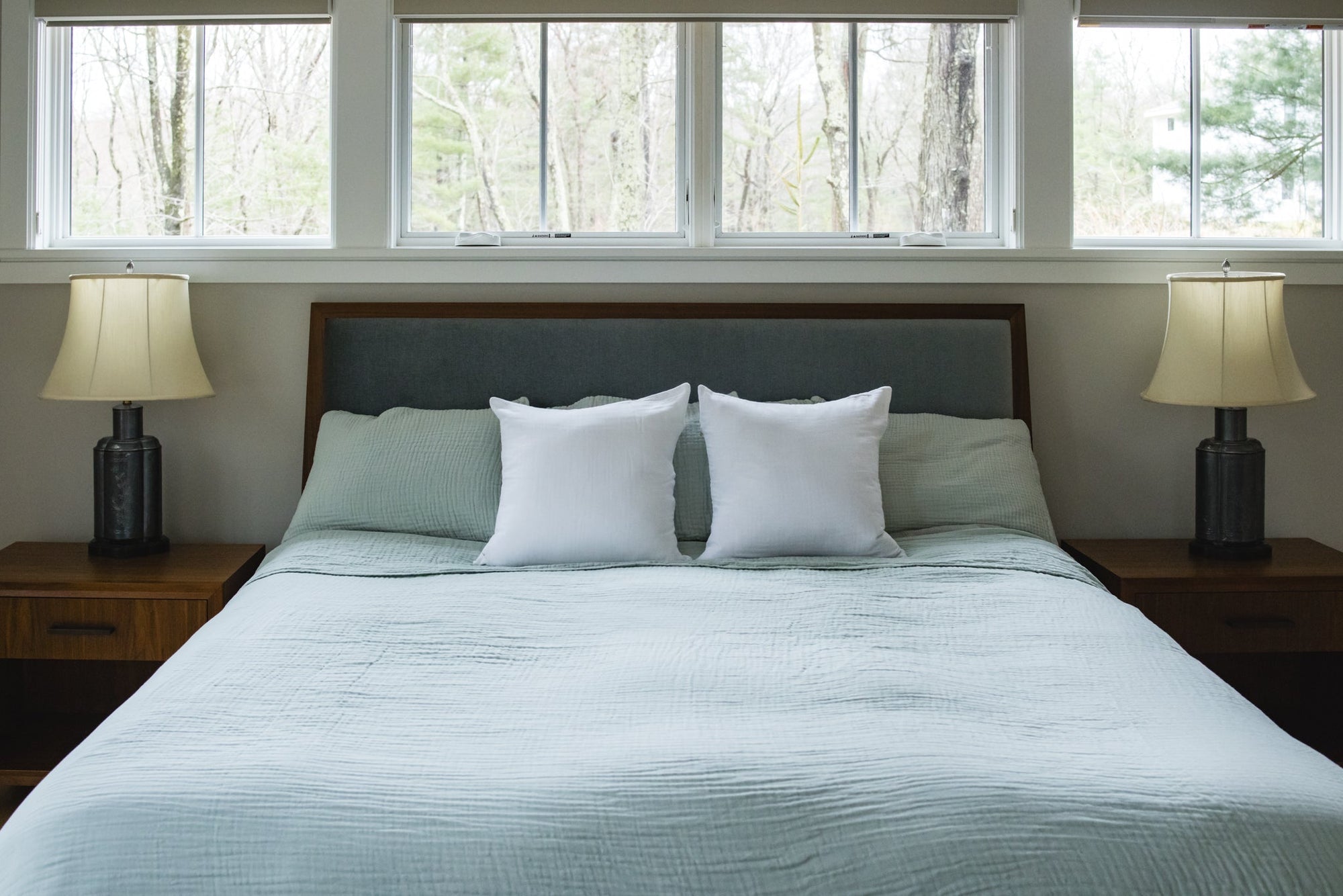 Glacial Sage Organic Muslin Standard Pillowcase Set of 2 Organic Pillowcase Gray Heron