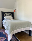 Glacial Sage & Snow All-Season Organic Muslin Twin Blanket Organic Cotton Muslin Blanket Gray Heron