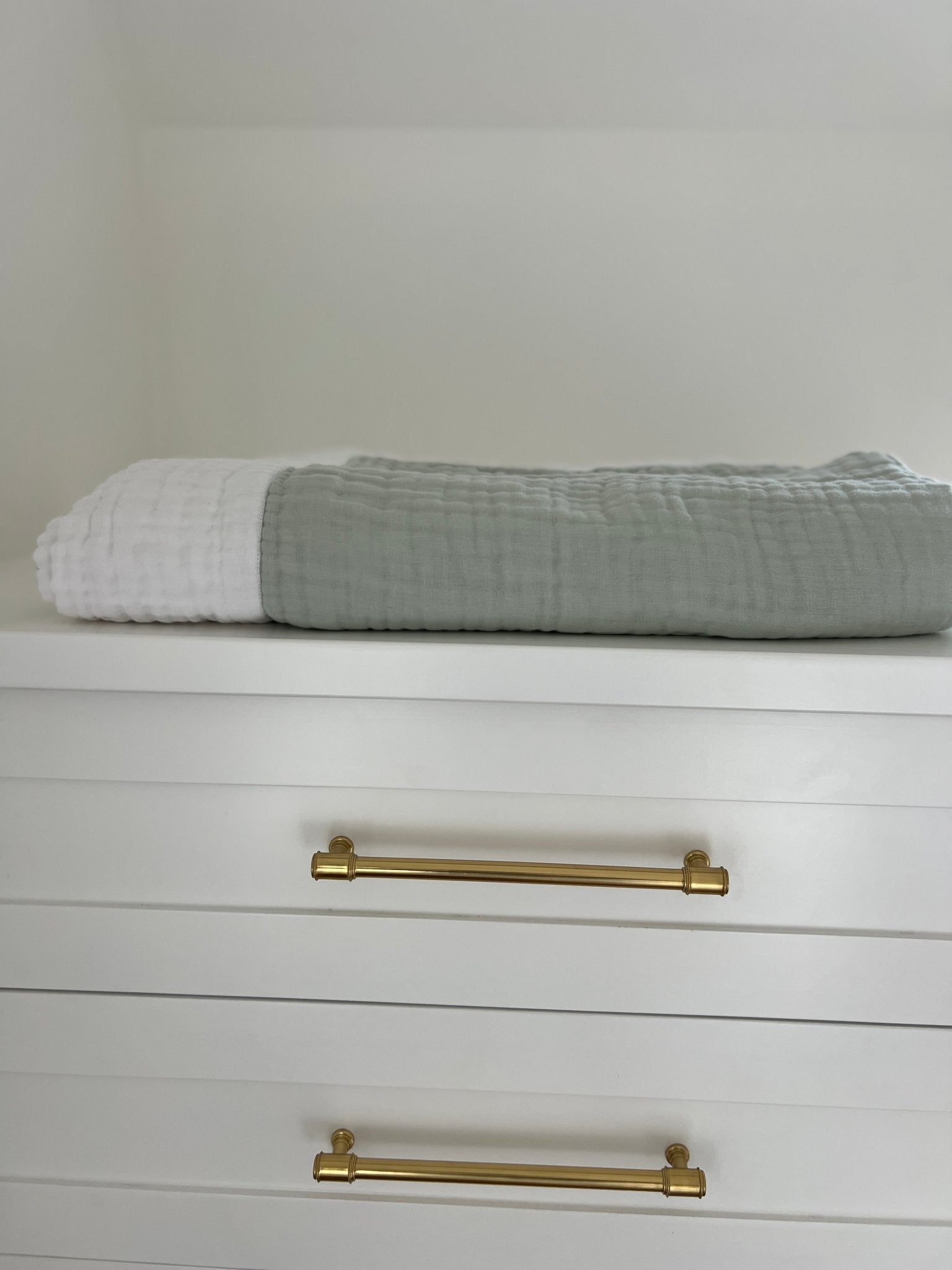 Glacial Sage & Snow All-Season Organic Muslin Twin Blanket Organic Cotton Muslin Blanket Gray Heron