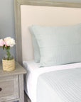 Glacial Sage & Snow Reversible All-Season Organic Muslin King Blanket 8 Layer Cotton Muslin Gray Heron