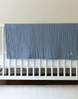 Organic Muslin All-Season Mini Blanket - Lake 8 Layer Muslin Baby Blanket Gray Heron