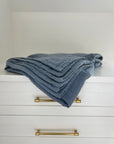 Lake All-Season Organic Muslin Oversized Throw Blanket Organic Cotton Muslin Blanket Gray Heron
