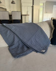 Lake & Cream All-Season Organic Muslin Throw Blanket Organic Cotton Muslin Blanket Gray Heron