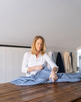 Lake Summer-Weight Organic Muslin Oversized Throw Blanket Adult Organic Cotton Muslin Blanket Gray Heron