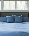 Lake Summer-Weight Organic Muslin Queen Blanket Adult Organic Cotton Muslin Blanket Gray Heron