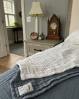 Lake Summer Weight Organic Muslin Twin Blanket Adult Organic Cotton Muslin Blanket Gray Heron