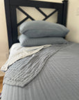 Lake Summer Weight Organic Muslin Twin Blanket Adult Organic Cotton Muslin Blanket Gray Heron