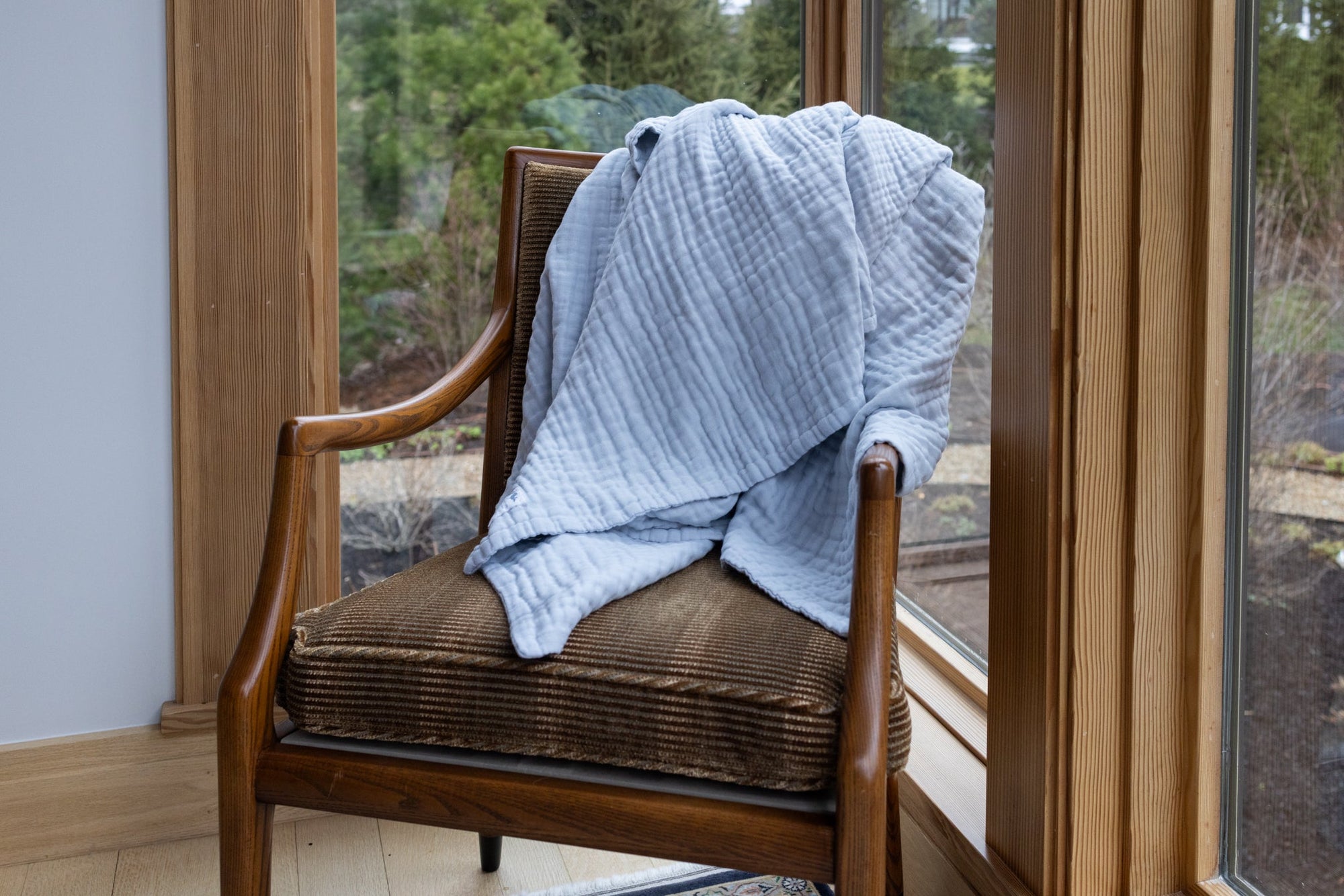 Mist All-Season Organic Muslin Queen Blanket Adult Organic Cotton Muslin Blanket Gray Heron