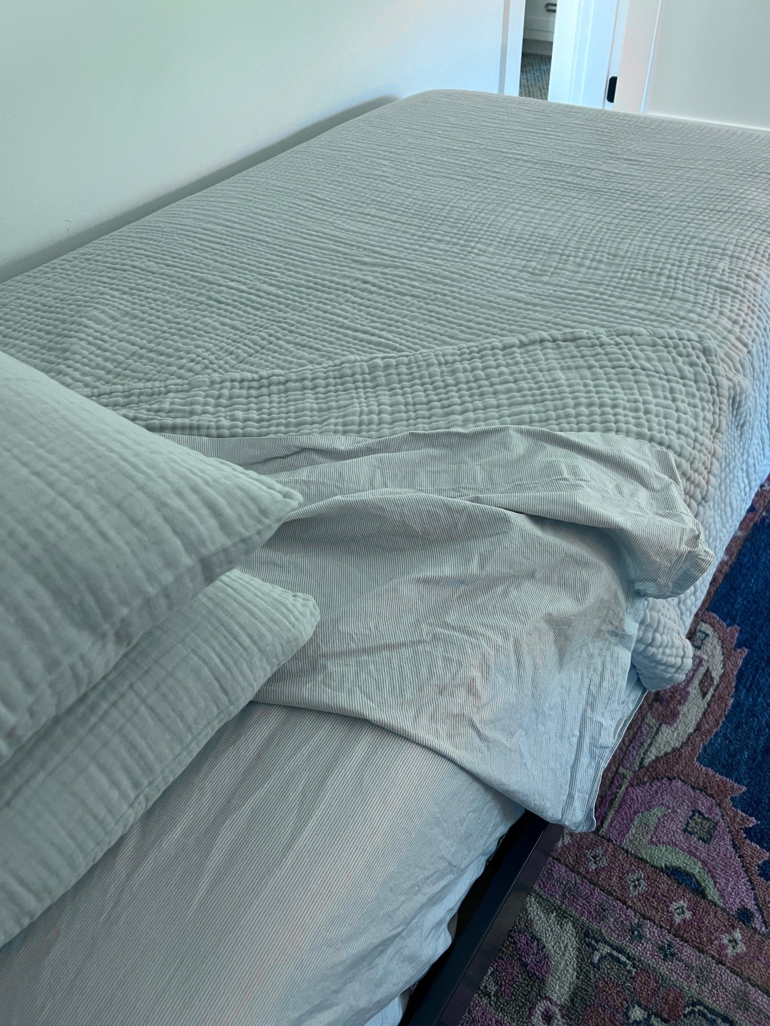 Mist All-Season Organic Muslin Twin Blanket Organic Cotton Muslin Blanket Gray Heron