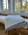 Mist All-Season Organic Muslin Twin Blanket Organic Cotton Muslin Blanket Gray Heron