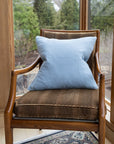 Mist Organic Muslin 22" Throw Pillowcase Organic Pillowcase Gray Heron