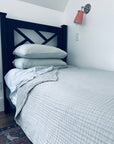 Mist Organic Muslin Standard Pillowcase Set of 2 Organic Pillowcase Gray Heron