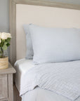 Mist Summer-Weight Organic Muslin King Blanket Adult Organic Cotton Muslin Blanket Gray Heron