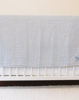 Mist Summer-Weight Organic Muslin Mini Blanket Organic Baby Blanket Gray Heron