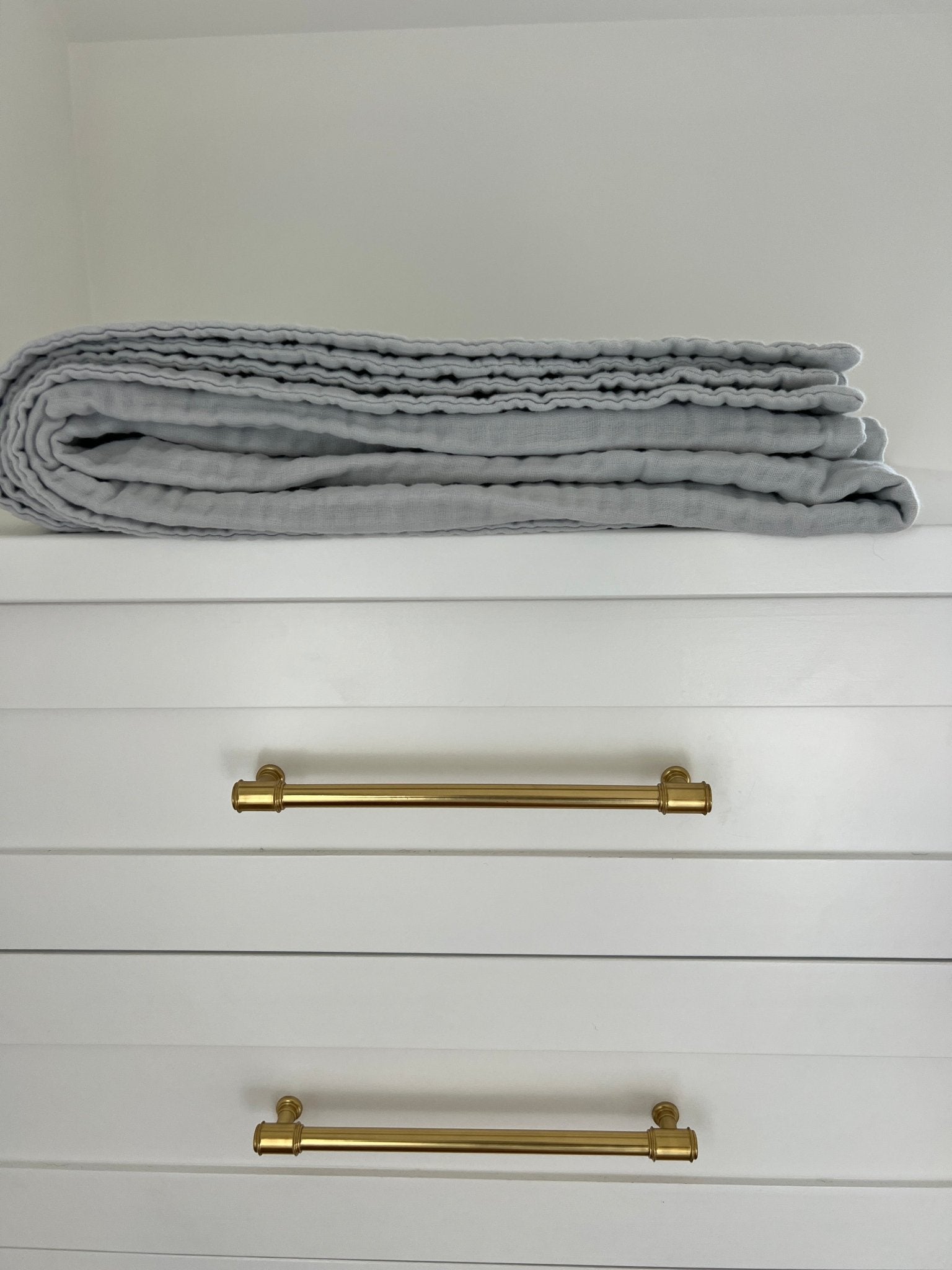 Mist Summer-Weight Organic Muslin Oversized Throw Blanket Organic Cotton Blanket Gray Heron