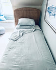Mist Summer Weight Organic Muslin Twin Blanket Adult Organic Cotton Muslin Blanket Gray Heron