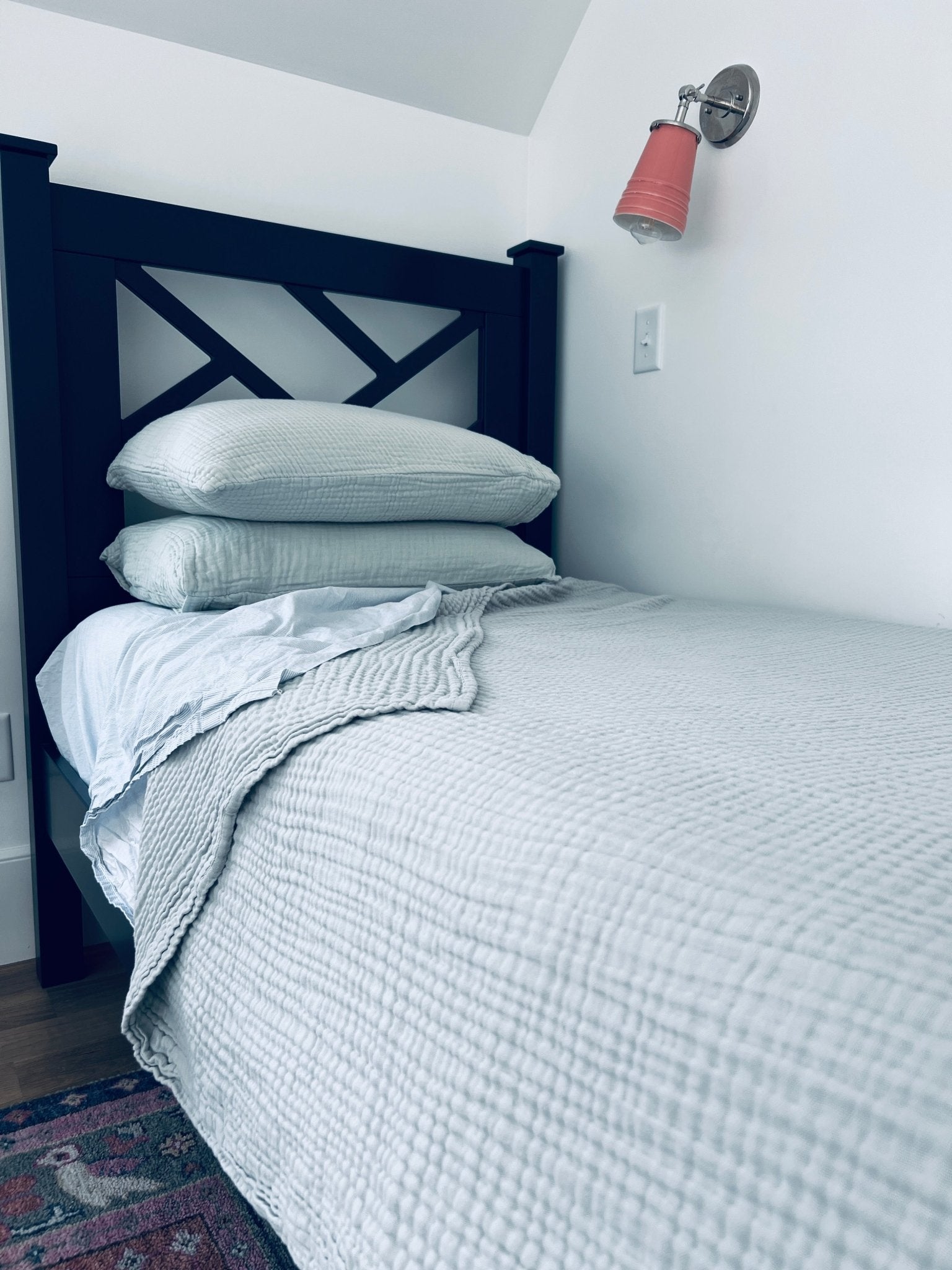 Mist Summer Weight Organic Muslin Twin Blanket Adult Organic Cotton Muslin Blanket Gray Heron