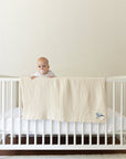 Organic Muslin All-Season Mini Blanket - Natural, Dye-Free Organic Baby Blanket Gray Heron