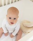 Dye-Free Natural All-Season Organic Muslin Mini Blanket Organic Baby Blanket Gray Heron
