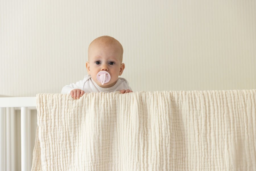 Dye-Free Natural All-Season Organic Muslin Mini Blanket Organic Baby Blanket Gray Heron