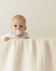 Dye-Free Natural All-Season Organic Muslin Mini Blanket Organic Baby Blanket Gray Heron