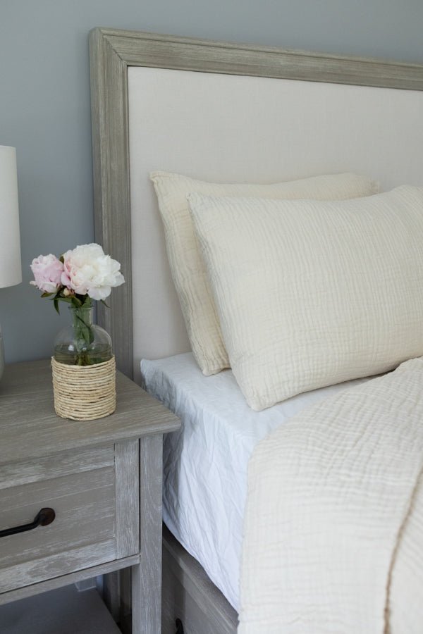 Dye-Free Natural All-Season Organic Muslin Queen Blanket Adult Organic Cotton Muslin Blanket Gray Heron