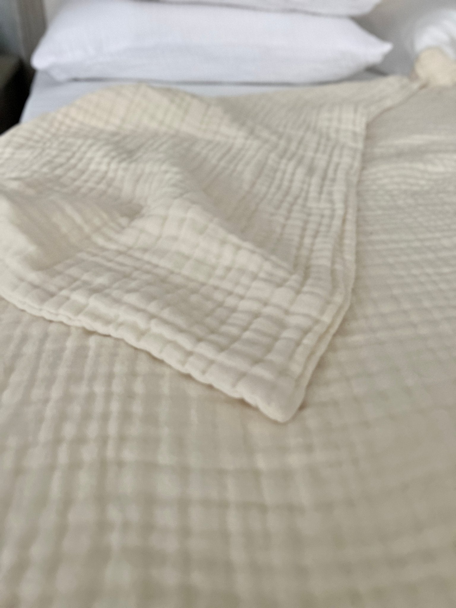 Dye-Free Natural All-Season Organic Muslin Queen Blanket Adult Organic Cotton Muslin Blanket Gray Heron