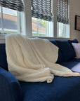 Dye-Free Natural All-Season Organic Muslin Throw Blanket Organic Cotton Muslin Blanket Gray Heron
