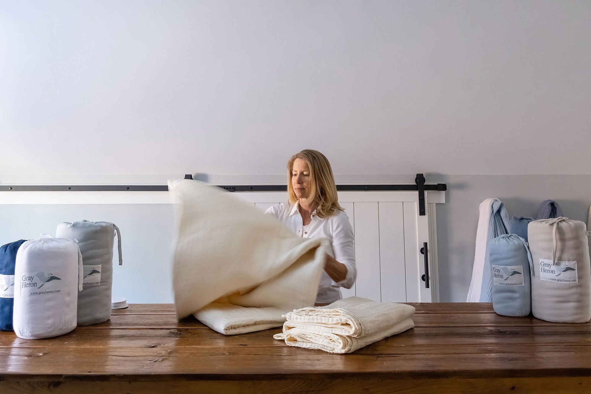 Dye-Free Natural All-Season Organic Muslin Throw Blanket Organic Cotton Muslin Blanket Gray Heron