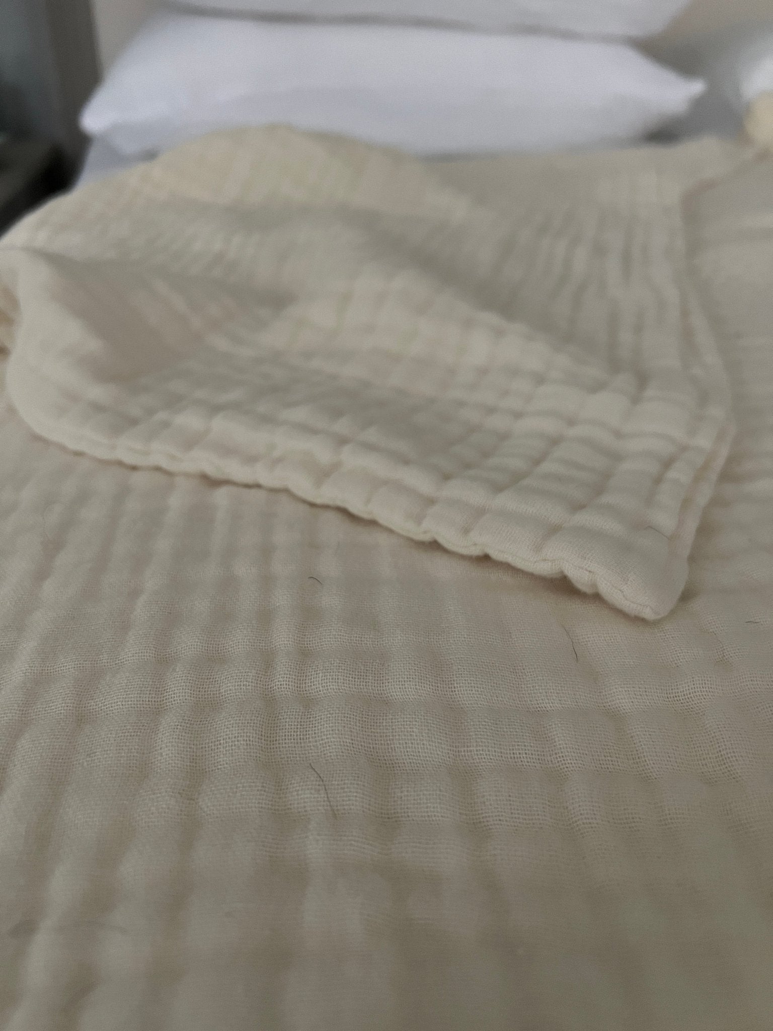 Dye-Free Natural All-Season Organic Muslin Twin Blanket Organic Cotton Muslin Blanket Gray Heron
