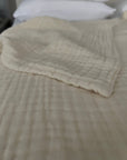 Dye-Free Natural All-Season Organic Muslin Twin Blanket Organic Cotton Muslin Blanket Gray Heron