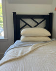 Dye-Free Natural All-Season Organic Muslin Twin Blanket Organic Cotton Muslin Blanket Gray Heron