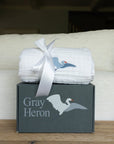 Natural Dye-Free Organic Mini Blanket in Summer-Weight 8 Layer Muslin Baby Blanket Gray Heron
