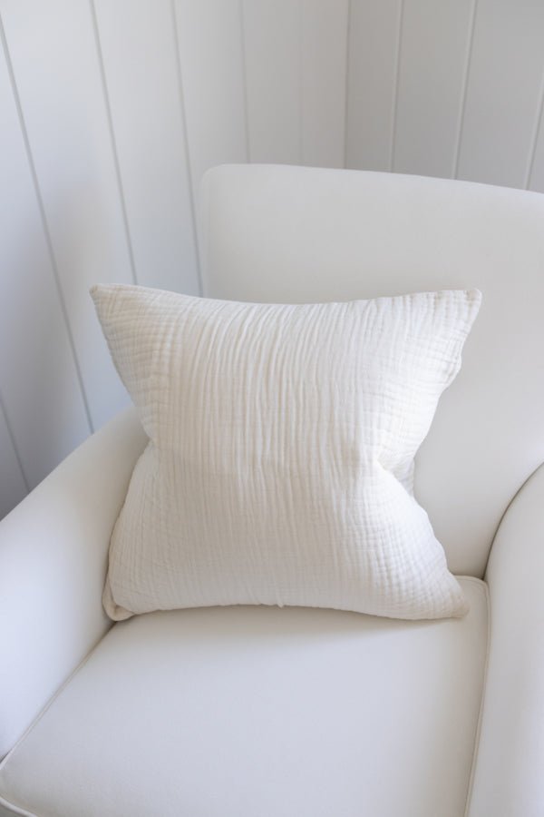 Dye-Free Natural Organic Muslin 22" Throw Pillow Covers Organic Pillowcase Gray Heron