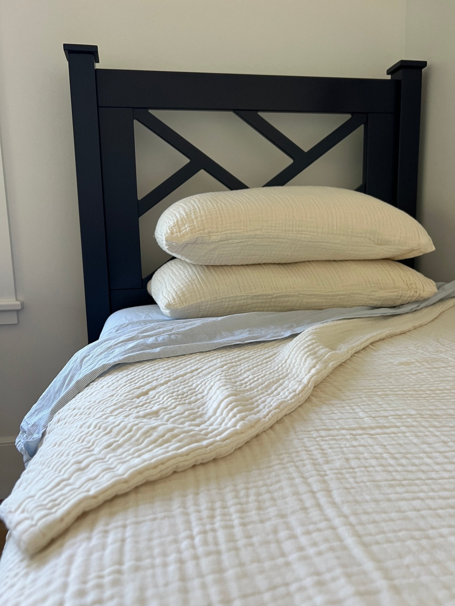 Dye-Free Natural Organic Muslin Standard Pillowcase Set of 2 Organic Pillowcase Gray Heron
